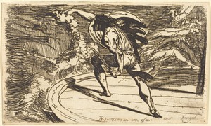 Cormar Attacking the Spirit of the Waters (Ossian, Fingal, Book III)