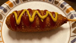 Corn Dog with Condiments