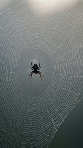Corner Web Dewdrops