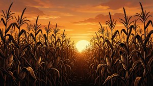 Cornfield Sunset Serenity