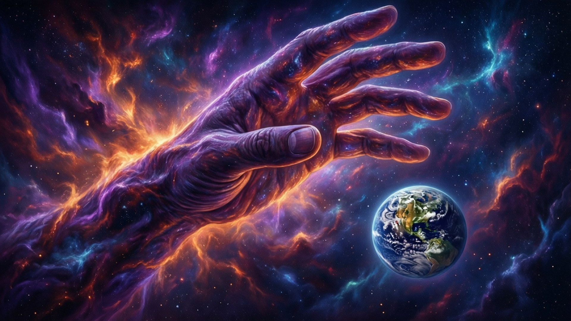 Cosmic Helping Hand by Wallpapers.art Studio