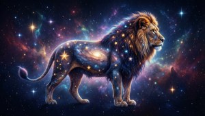 Cosmic Lion Silhouette