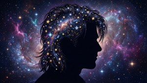 Cosmic Mullet Silhouette Galaxy