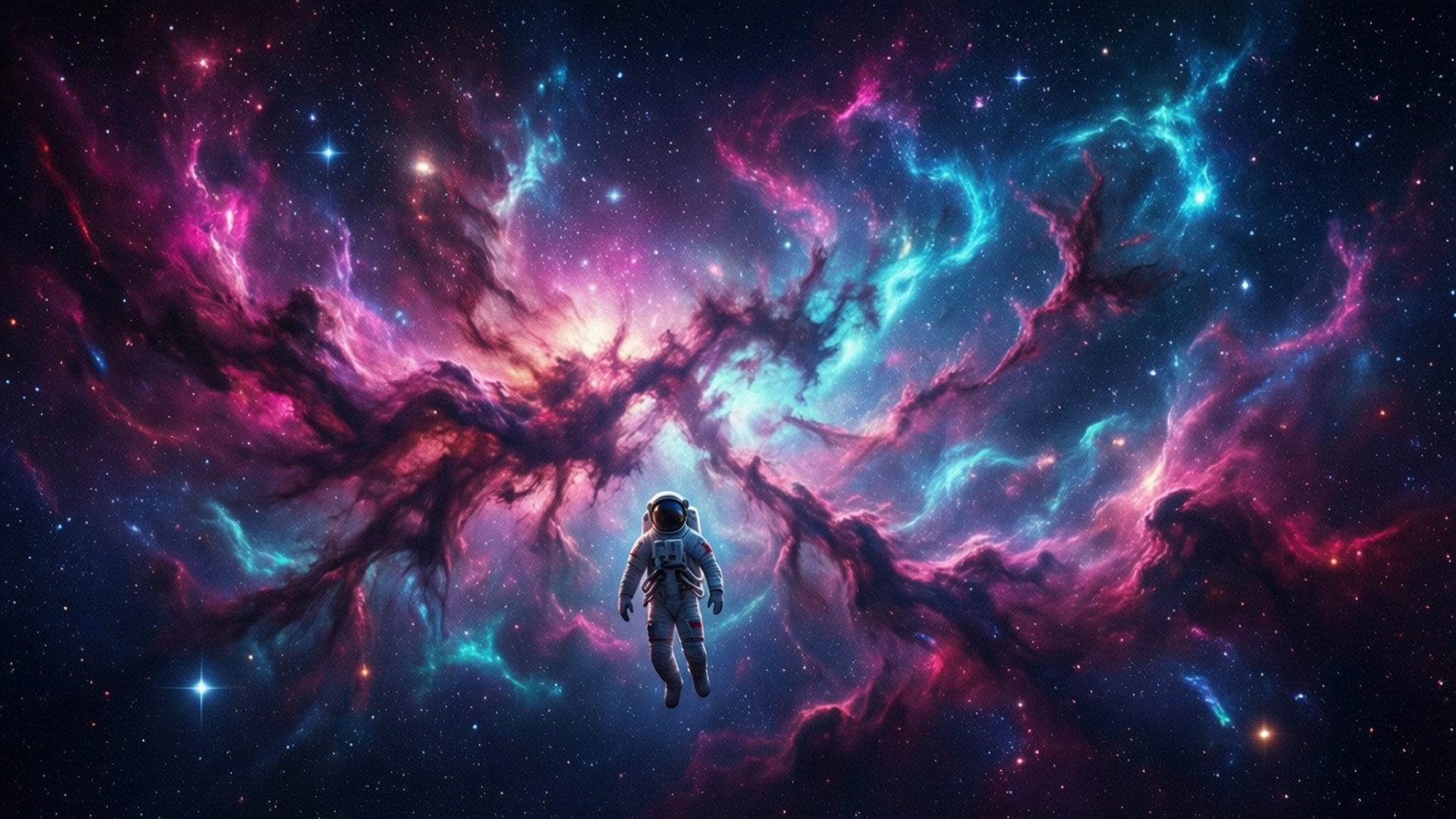 Cosmic Nebula Astronaut by Wallpapers.art Studio