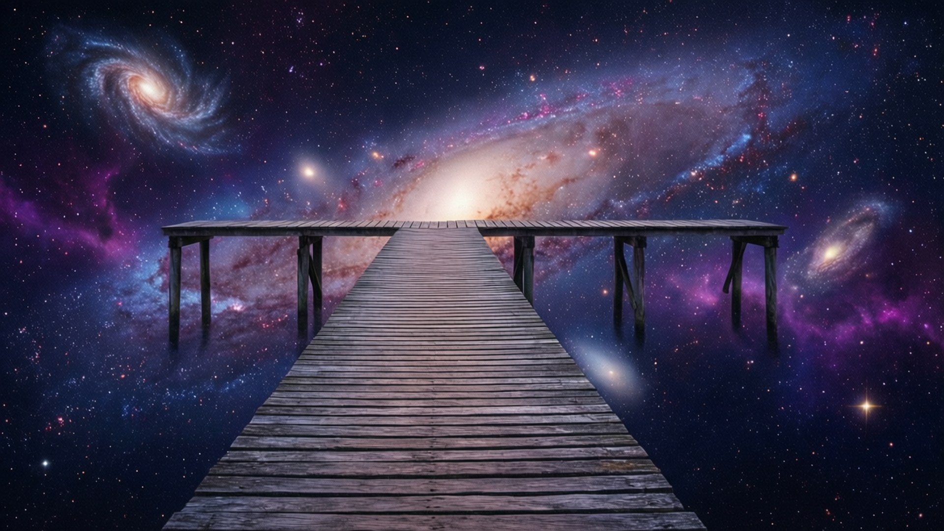 Cosmic Pier Dream by Wallpapers.art Studio