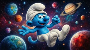 Cosmic Smurf Cat