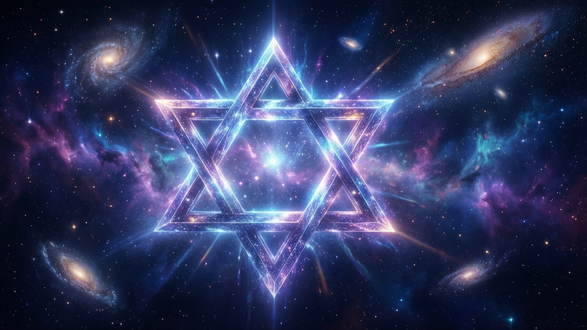 Cosmic Star of David by Wallpapers.art Studio