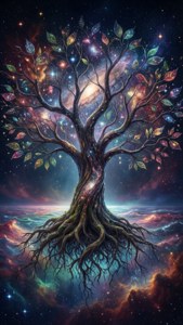 Cosmic Tree Star Leaves