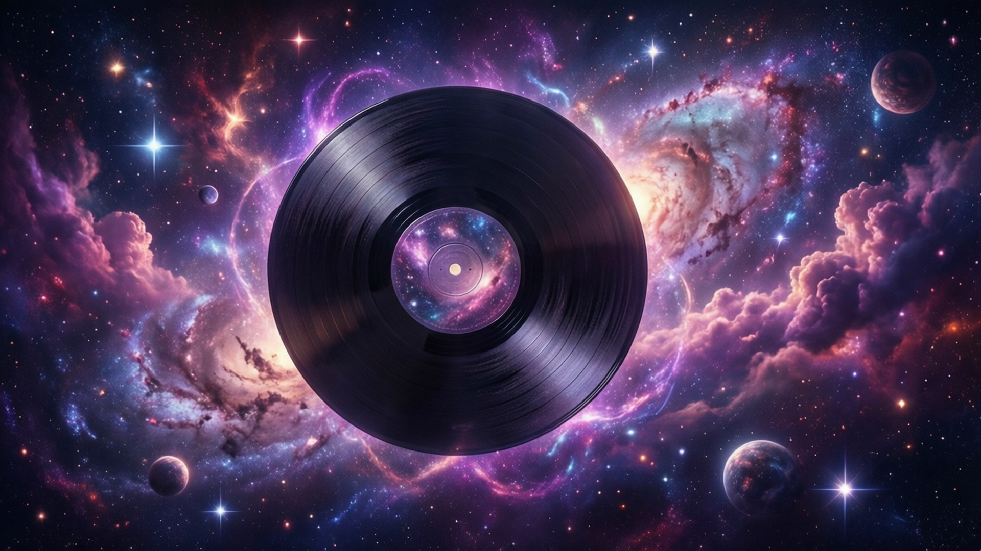 Cosmic Vinyl Dream by Wallpapers.art Studio