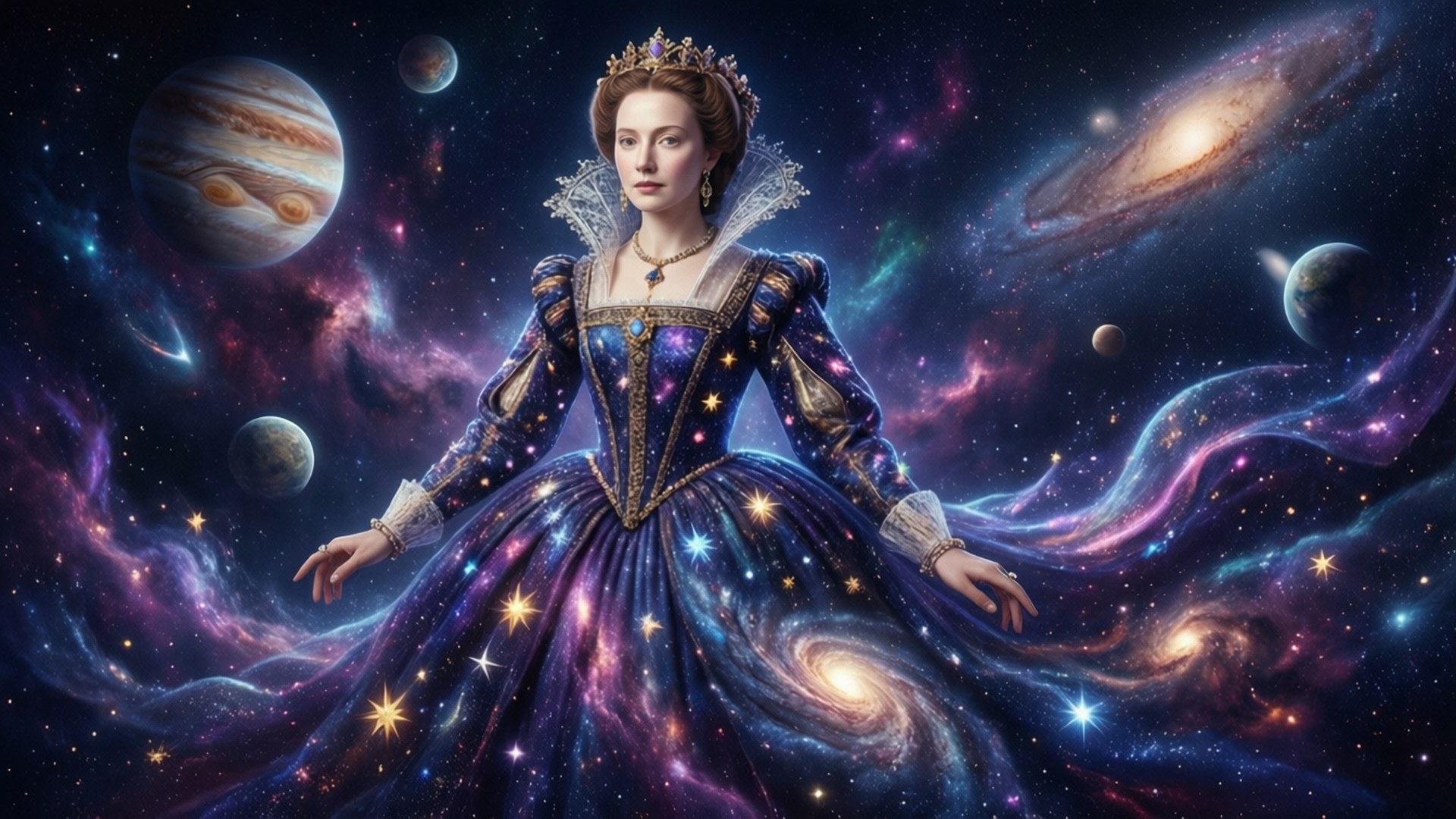 Cosmic Virgin Queen by Wallpapers.art Studio