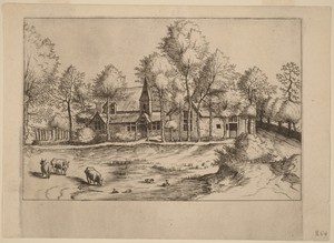 Country Village with Church