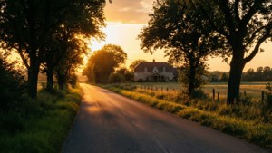 Countryside Sunset Road