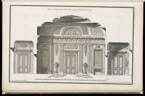 Coupe et Décoration du Sallon pour le Bâtiment Dorique