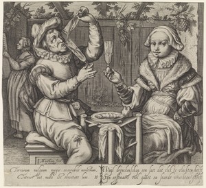 Couple Drinking in a Tavern Garden