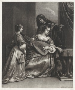 Couple Making Music with a Lute and a Flute