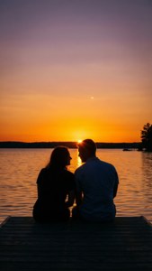Couple on Dock Sunset
