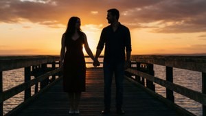 Couple Pier Sunset