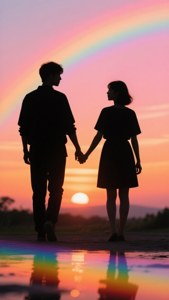 Couple Sunset Silhouette