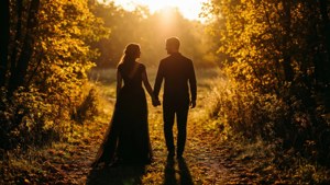 Couple Walk at Sunset