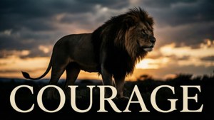 Courage Typography Lion