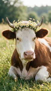 Cow with Floral Crown