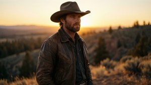 Cowboy at Sunset