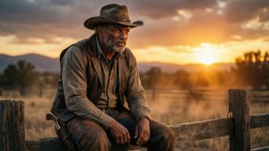 Cowboy at Sunset