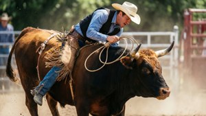 Cowboy Lassoing Steer