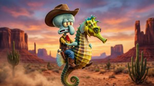 Cowboy Squidward Rides