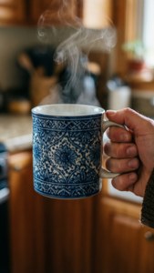 Cozy Blue Patterned Mug