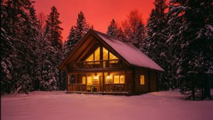 Cozy Cabin in Snow