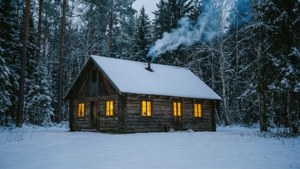 Cozy Cabin in Snow