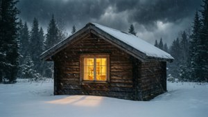 Cozy Cabin in Snowstorm