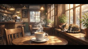Cozy Cafe Cat Nap