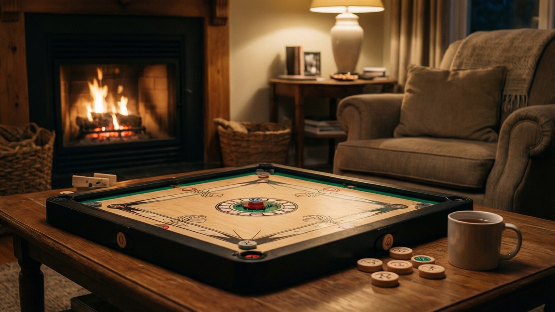 Cozy Carrom Evening by Wallpapers.art Studio