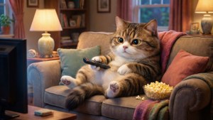 Cozy Catdog Relaxing