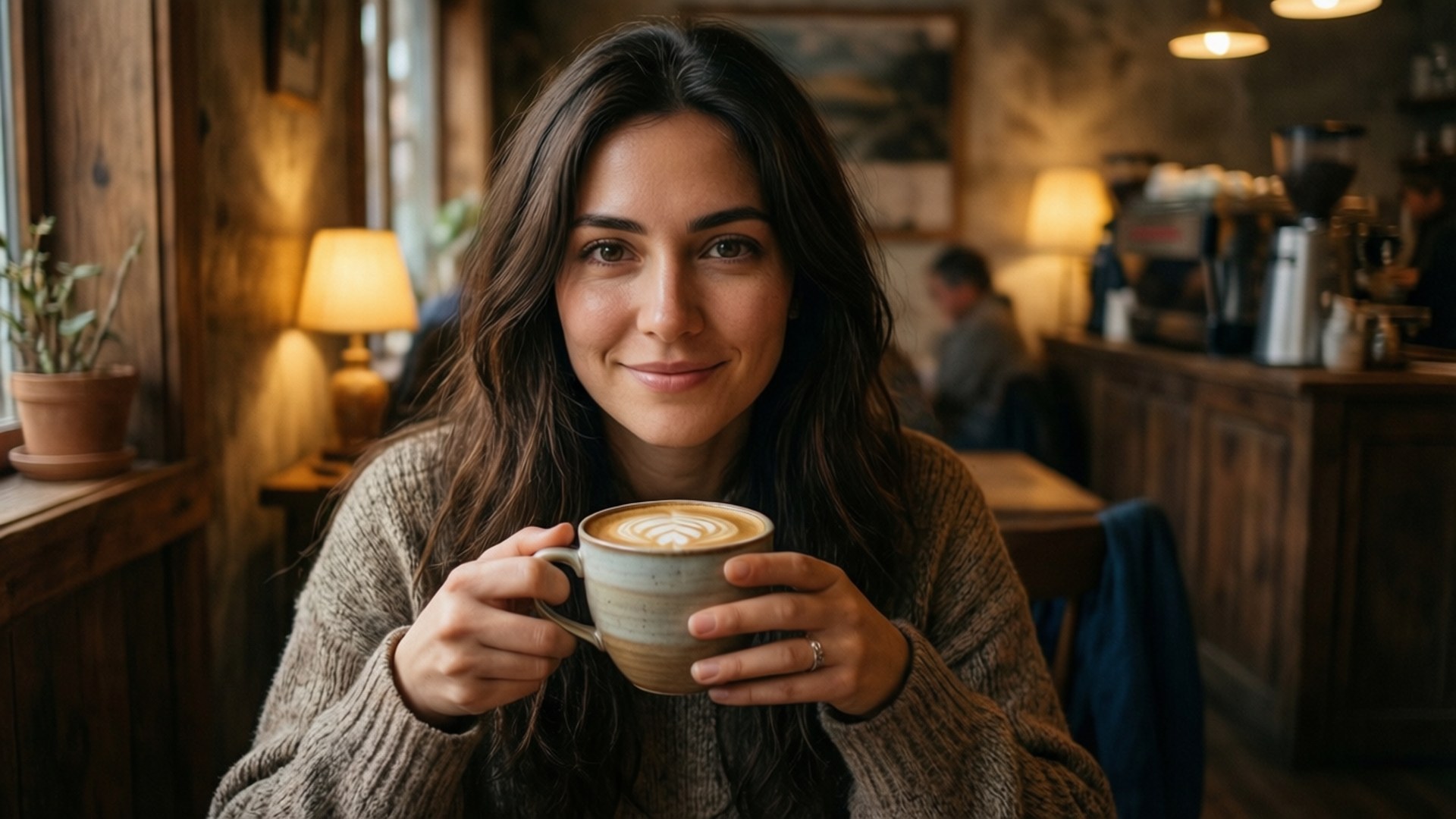 Cozy Coffee Shop Moment by Wallpapers.art Studio