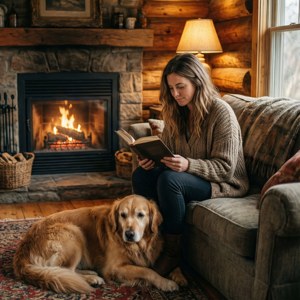 Cozy Evening by the Fire