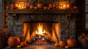 Cozy Fireplace Autumn