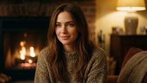 Cozy Fireplace Portrait