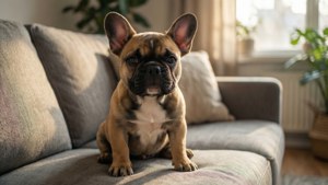 Cozy Frenchie on Couch
