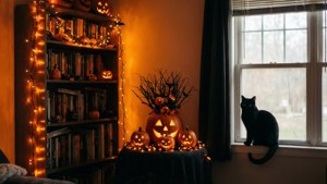 Cozy Halloween Room