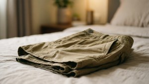 Cozy Khaki Shorts Folded
