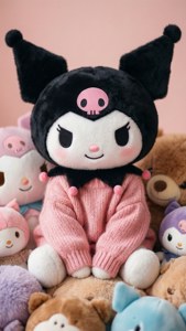 Cozy Kuromi with Plushies