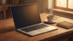 Cozy Laptop Workspace
