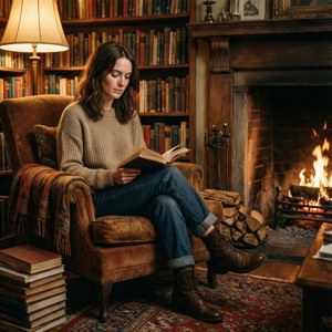 Cozy Library Evening