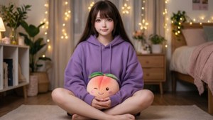 Cozy Momo with Peach