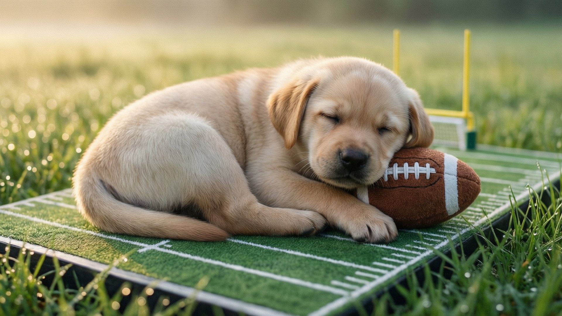 Cozy Nap on Turf by Wallpapers.art Studio