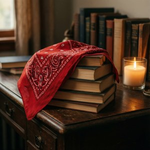 Cozy Reading with Red Bandana