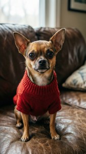 Cozy Red Sweater Pup
